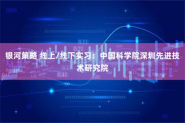 银河策略 线上/线下实习：中国科学院深圳先进技术研究院