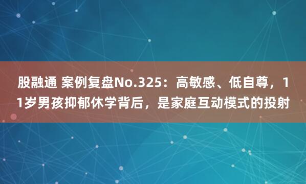 股融通 案例复盘No.325：高敏感、低自尊，11岁男孩抑郁休学背后，是家庭互动模式的投射